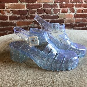 Clear Glitter Jelly Sandals